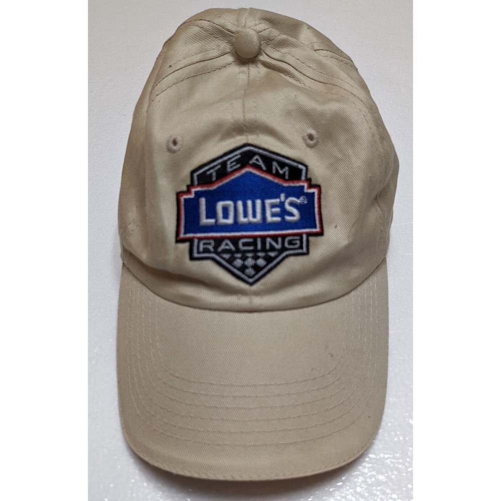 Jimmie Johnson #48 Team Lowes Racing Hat Cap NASCAR Tan Adjustable Hook & Loop